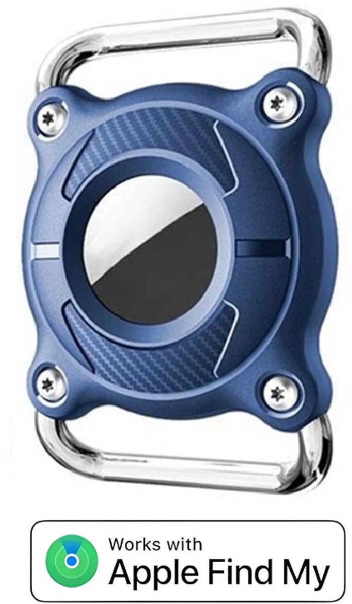 BlueTime - Taghouder voor Halsband - Inclusief Tag - Honden GPS tracker - Anti-kras en Waterbestendig - Beschermhoes - Geschikt voor Apple Find My - Blauw
