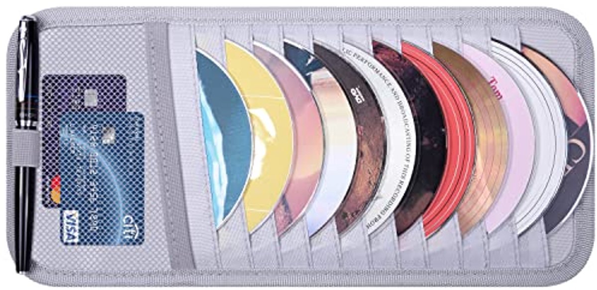 Auto Zonneklep Organizer met 12 DVD Opberghoezen en Accessoires