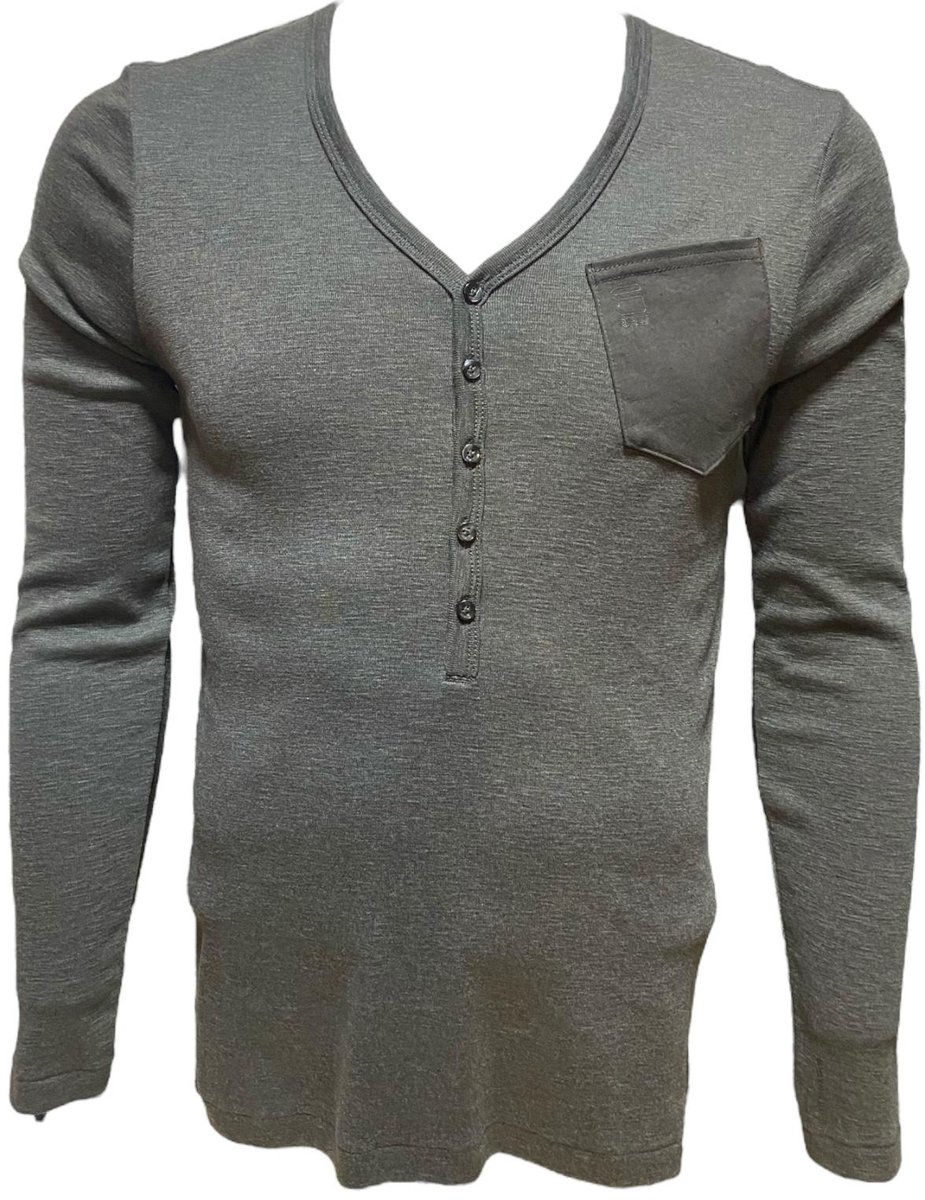 G-STAR HENLEY SHIRT Grijs