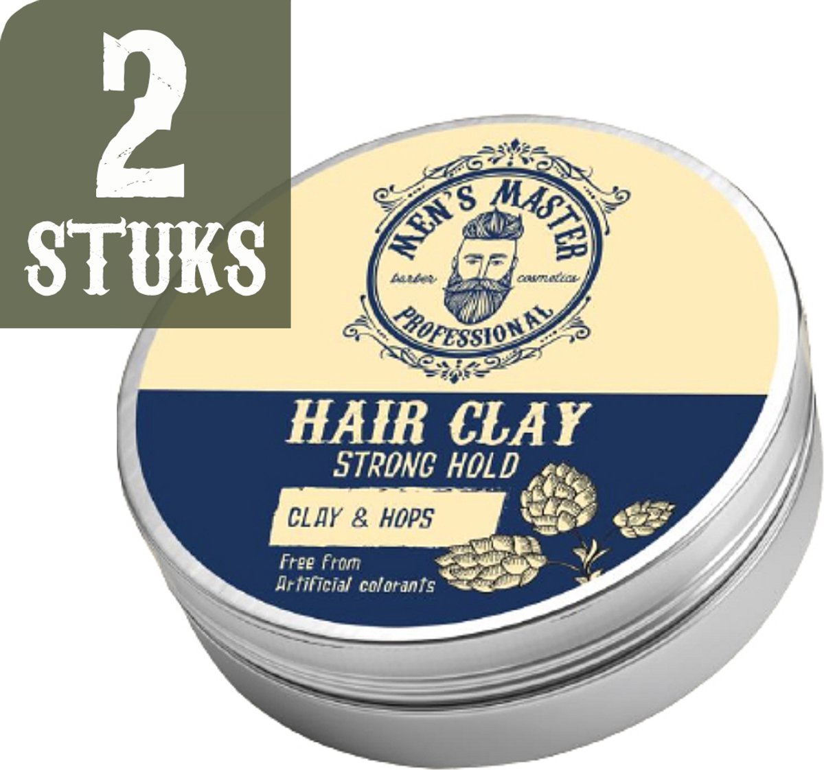 Men’s Master Strong Hold Hair Clay Voordeelverpakking – Haarklei met Matte Finish – Texture Clay met Sterke Hold – 2 x 100ml