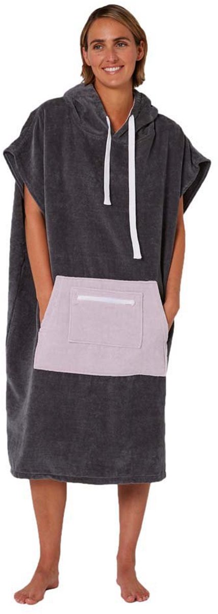 Ocean & Earth Day Dream Hooded Poncho Grijs