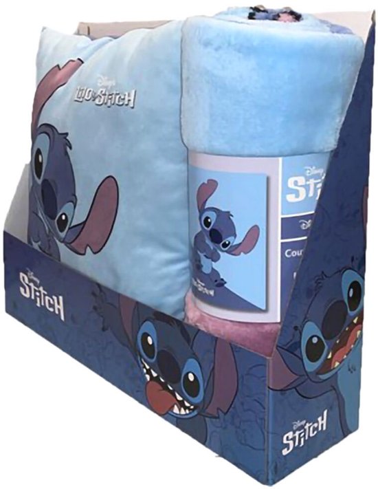 Disney Stitch Disney - Coussin couverture Polar Set - 110x150cm - Coffret cadeau - Lilo & Stitch
