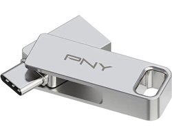 PNY, USB OTG 2 in 1 USB-A 3.2/USB-C Duo Link 128GB, Zilver