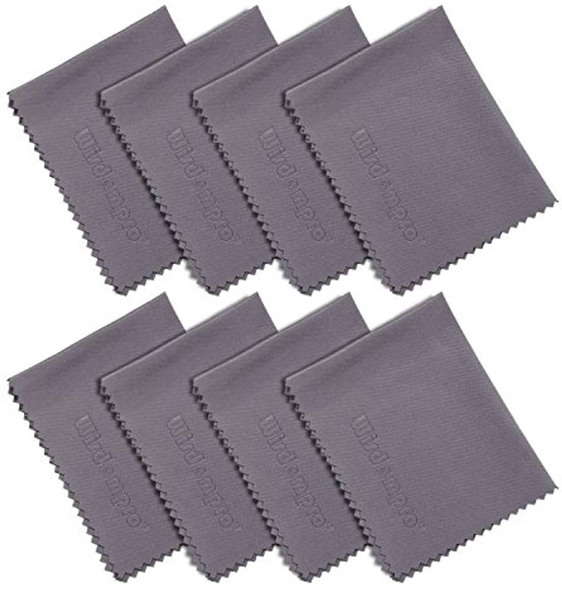 8-pack microvezel reinigingsdoeken voor lens en schermen - Grijs (15 x 18 cm)