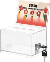 1 Pack Acryl Donatiebox Met Slot, Doorzichtige Stembus Met Bordhouder Ideeenbus Geschikt Voor Fondsenwerving 1 Pack Acryl Donatiebox Met Slot, Doorzichtige Stembus Met Bordhouder Ideeenbus Geschikt Voor Fondsenwerving
