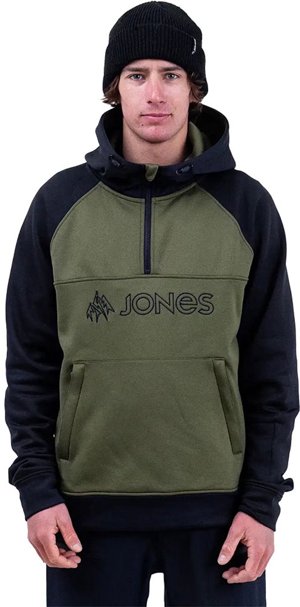 Jones Recycled Riding Fleece Met Kap Groen L Man