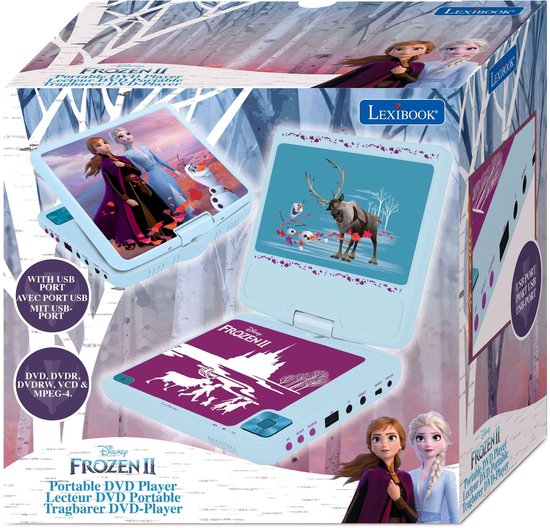 Frozen Draagbare DVD-speler 7" draaibaar scherm met USB-poort en oordopjes van Lexibook — afbeelding 5