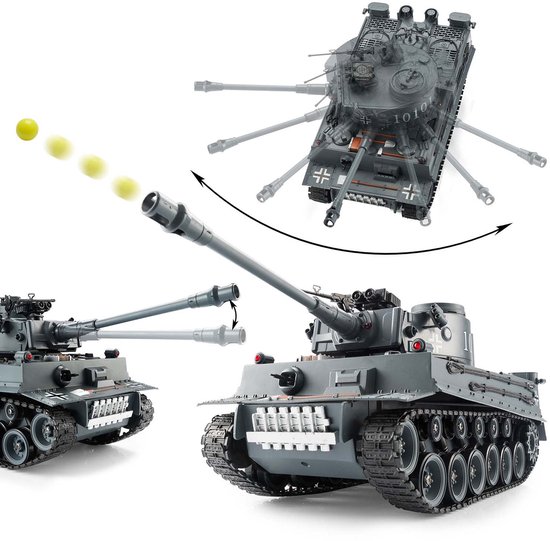 VGEBY1 RC Tank Toy, 1/72 Scale 4 Channels High Simulated Remote Control Mini Tank Toy for Children Gift