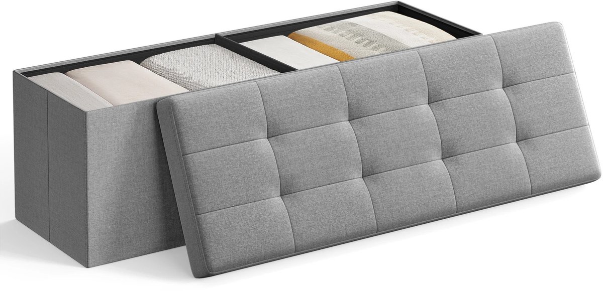 Vécarti - Opbergbank - Slaapkamer - Woonkamer - Meerdere kleuren - Zangkruk - Opbergruimte - Klapbank - Voetenbank - 38cmx110cmx38cm - Tot 300KG