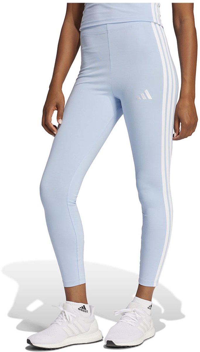 Adidas Essentials 3 Stripes Cotton Leggings L Vrouw Blauw