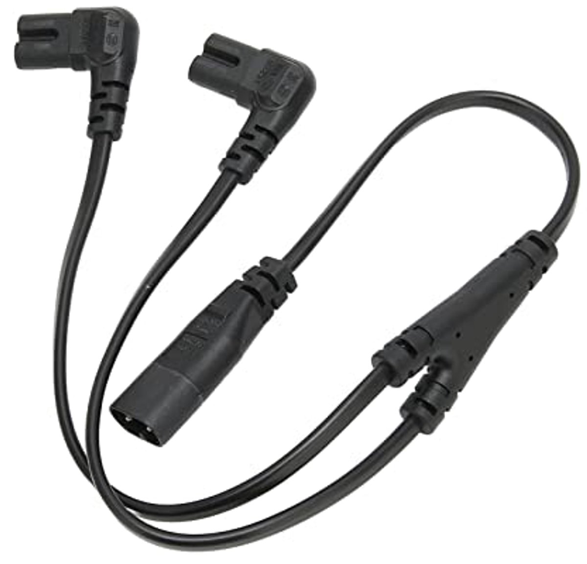IEC320 C8 naar dubbele IEC320 C7 voedingskabel | stroomsplittersnoer 1 in 2 uit (100-250V)