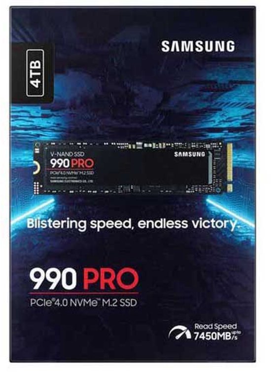 Samsung 990 PRO SSD - Interne M.2 NVMe - 4 TB - PCIe 4.0 - 7450 MB