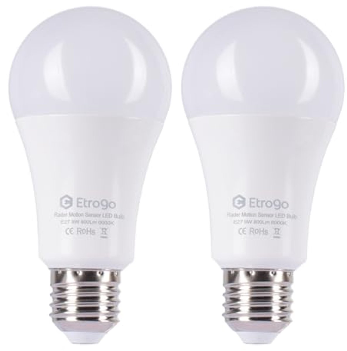LED Gloeilamp E27 met Bewegingssensor en Schemeringssensor - 9W, 800 Lumen (2 Stuks)