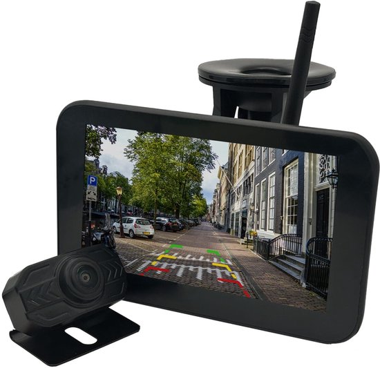 Draadloze Achteruitrijcamera - 5 Inch LCD Scherm - 9-28V - Complete Set - Auto, Vrachtwagen & Camper