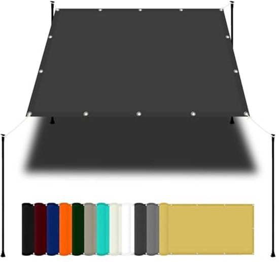 Schaduwnet buiten, rechthoekig zonnegaas, schaduwscherm voor planten, schaduwnet voor kas, voor schuren, kennel/kippenhok (green 7x20m