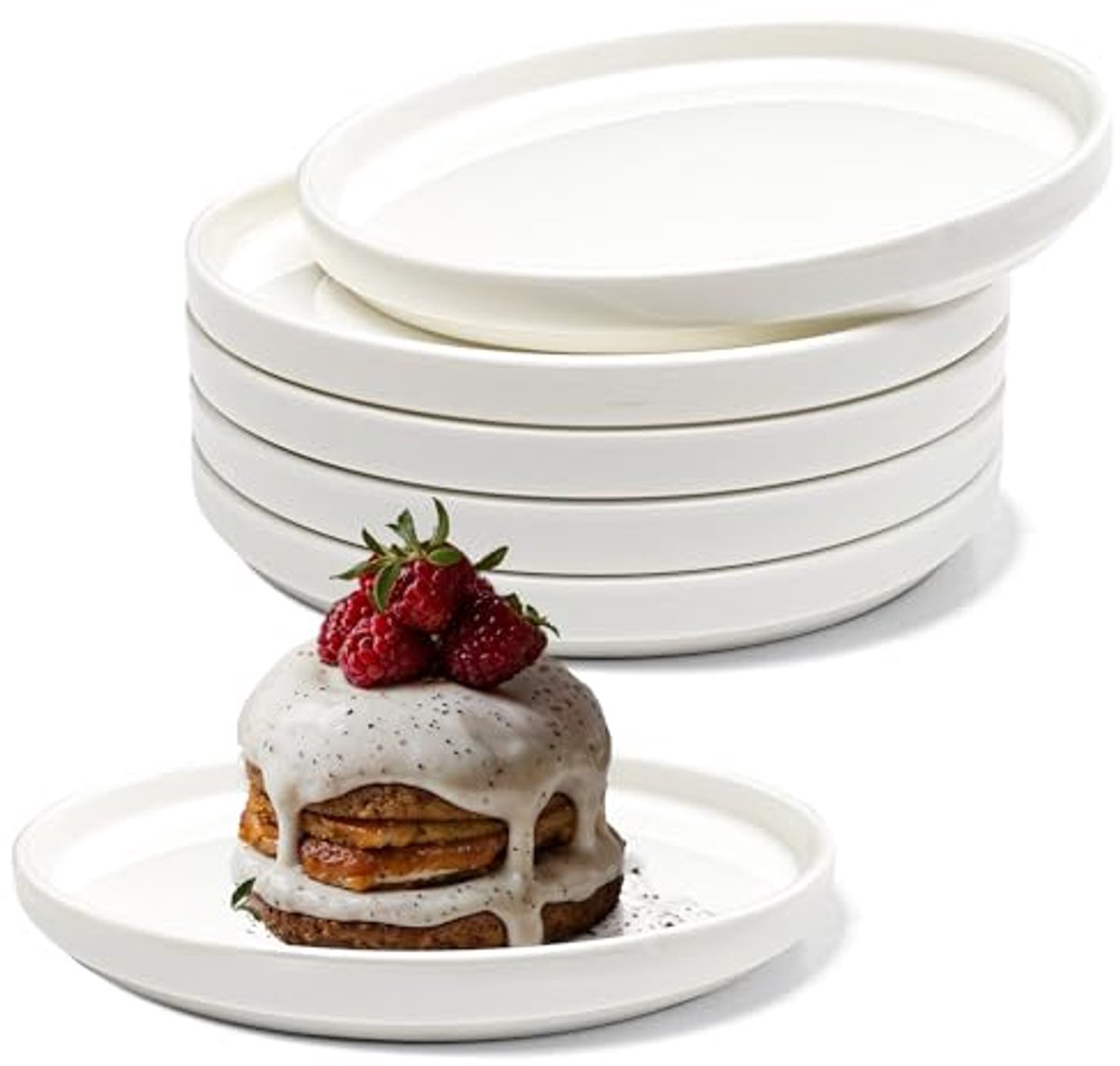 Set van 6 Stapelbare Dessertborden van Bone China - 6,5 Inch