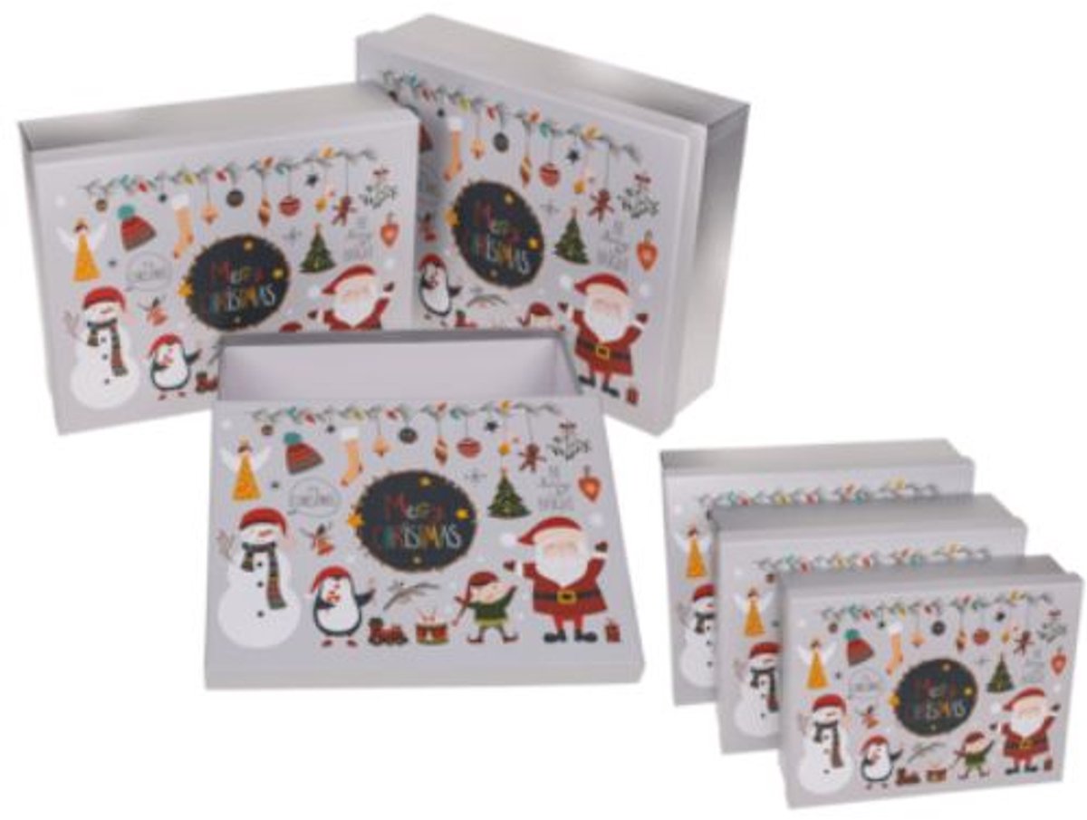 Kerst cadeaudoosset Zilver - 3 delig