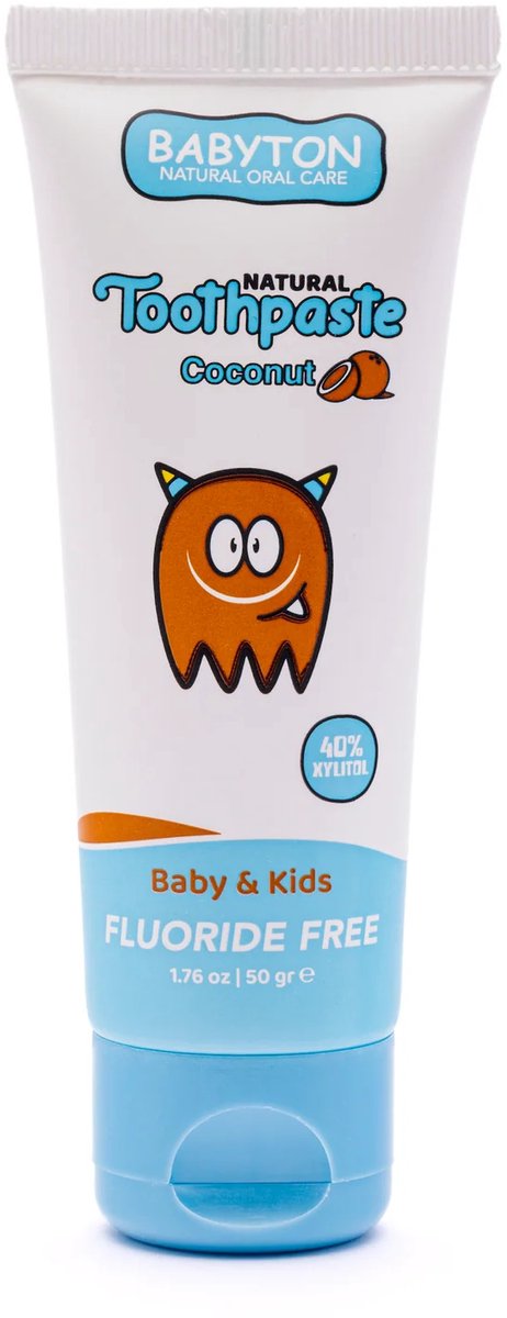 BABYTON - Natuurlijke Tandpasta Kokosnoot Smaak - Veilig om in te slikken - Baby en kind