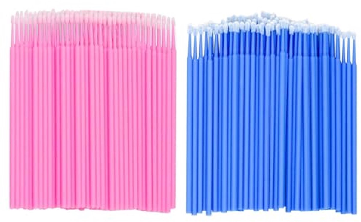 200 microborstels voor wimperverlenging en make-up verwijdering