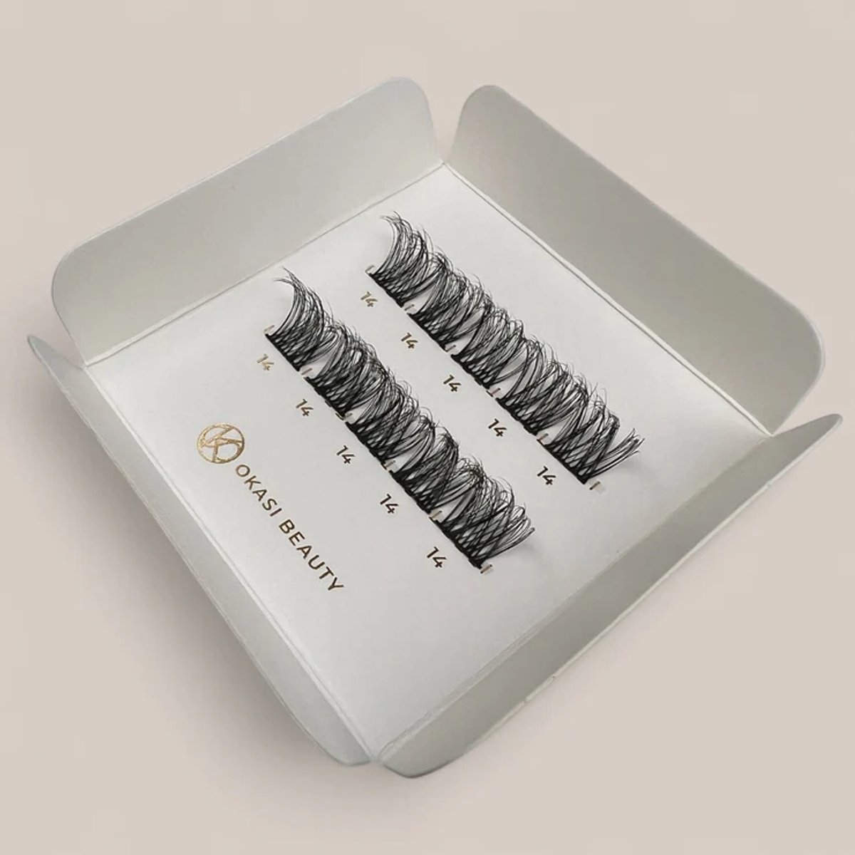 Okasi Beauty - Dreamy Try Me 14 mm - Premium Volume Lashes - 10-cluster DIY Wimper segmenten - Lengte 14 mm - Ultradunne transparante wimperband - DIY wimperextensions - Soft glam wimperlook