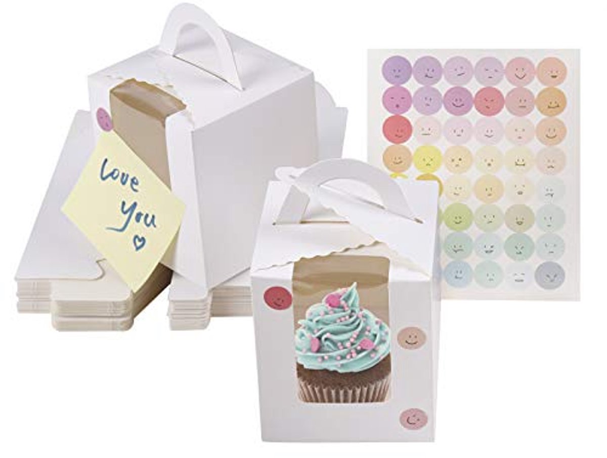 30 Stuks Cupcake Dozen met Kijkvenster en Handvat - Perfect voor Taarten en Muffins