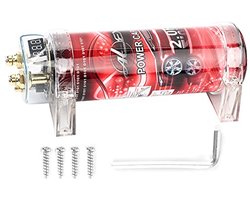 Power Condensator voor Auto Audio, 2x Capaciteit, Spanningsregelaar met LED Indicator, Tot 2000W