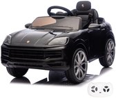 Porsche Cayenne 12V Elektrische Kinderauto 1 tot 5 jaar – Officieel Gelicentieerd met Vernieuwde Li-ion Accu – Luxe SUV met Lederen Zitje, Bluetooth & EVA-Banden – Zwart