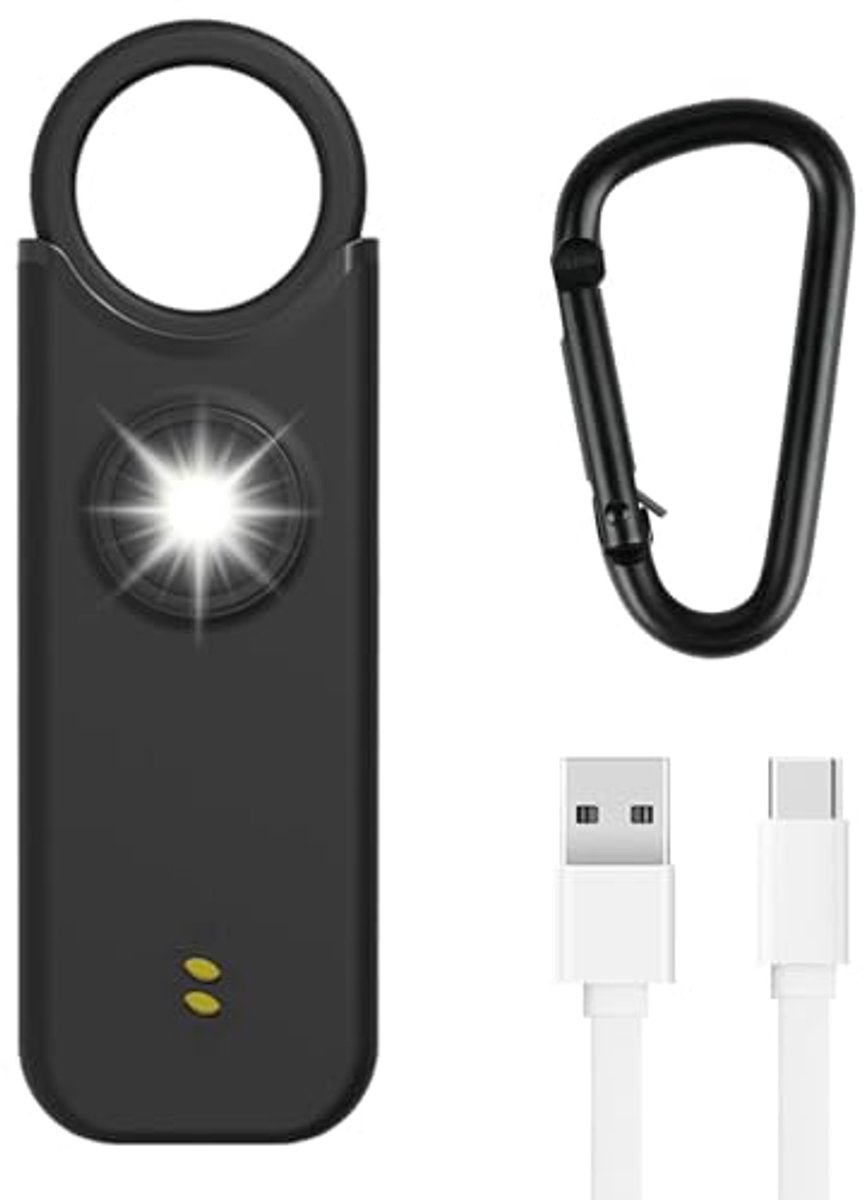 Persoonlijk Alarm 135 dB met LED en Sleutelhanger voor Zelfverdediging