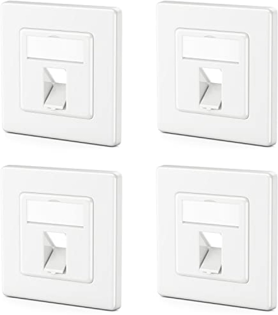 1-Poorts LAN Aansluitdoos voor Keystone Modules met 45° Hoekuitgang - Geschikt voor RJ45, Coax, RJ-11 en meer