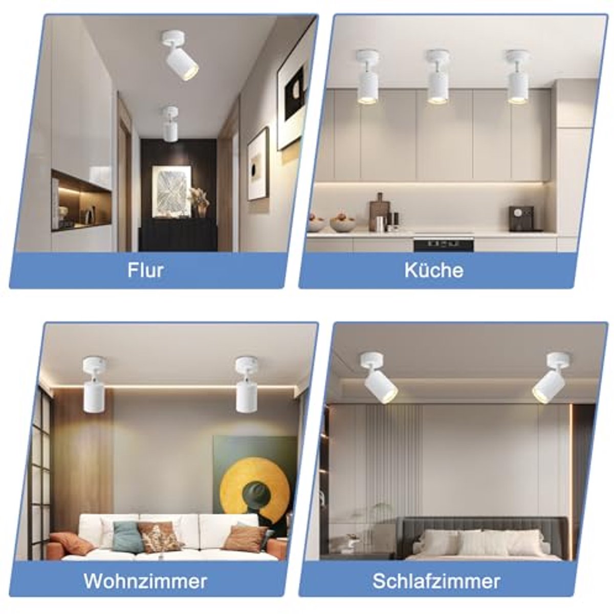 Witte Draaibare Plafondspots 1 Vlam - LED Plafondlamp voor Keuken, Woonkamer, Hal