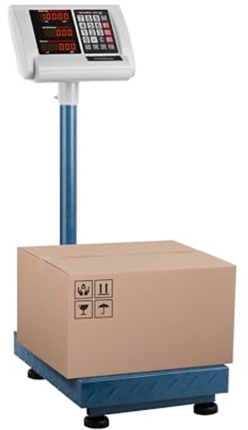 Digitale platformweegschaal, inklapbaar, 150 kg/50 g, led-display, regelbaar, accu/netvoeding, tarrafunctie, industriële weegschaal 23537
