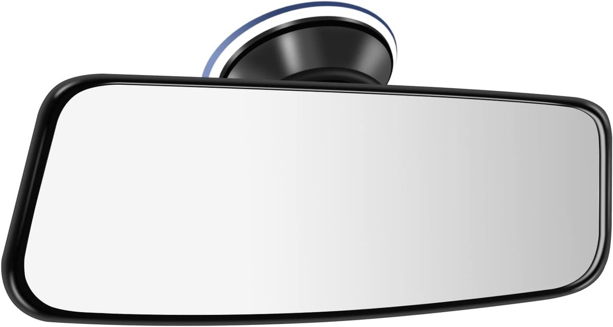 Image of Achteruitkijkspiegel Voor Auto - Interieur Spiegel met Zuignap - Universele Auto Panorama Achteruitkijkspiegel - Grote Visie - 360 Graden Rotatie Verstelbare Spiegel