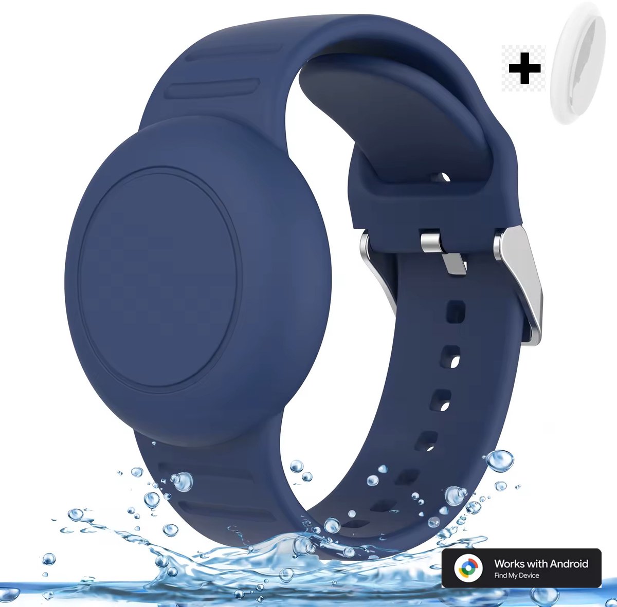 BlueTime - Horlogebandje Houder voor Tag - Inclusief Tag - Verstelbaar en Waterdicht - Veilig - Kind - Geschikt voor Android Find My Device - GPS Horloge Kind - GPS Tracker - Locatie Tracker - kinder gps horloge