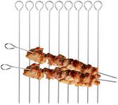 16x pcs Brochettes/brochettes de barbecue en métal 27,5 cm - Accessoires pour barbecue - Pics à brochettes/brochettes pour la viande