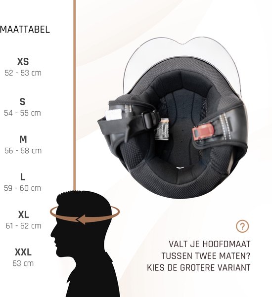 Beon Design luxe - Geschikt als Snorfiets Brommer Motor Scooter helm