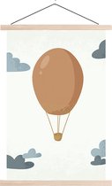 Schoolplaat Born to Be Free Luchtballon - Wanddecoratie - Kinderkamer - Babykamer