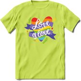 Love Is Love | Pride T-Shirt | Grappig LHBTIQ+ / LGBTQ / Gay / Homo / Lesbi Cadeau Shirt | Dames - Heren - Unisex | Tshirt Kleding Kado | - Groen - XL
