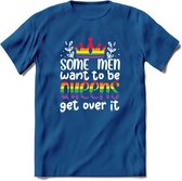 Some Men Are Queens | Pride T-Shirt | Grappig LHBTIQ+ / LGBTQ / Gay / Homo / Lesbi Cadeau Shirt | Dames - Heren - Unisex | Tshirt Kleding Kado | - Donker Blauw - S