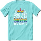 Some Men Are Queens | Pride T-Shirt | Grappig LHBTIQ+ / LGBTQ / Gay / Homo / Lesbi Cadeau Shirt | Dames - Heren - Unisex | Tshirt Kleding Kado | - Licht Blauw - L