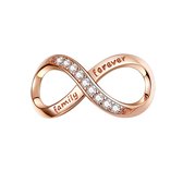 Infinity family forever rose gold bedel | Oneindig bead | bedels beads cadeau | Zilverana | geschikt voor alle bekende merken | 925 zilver | moederdag