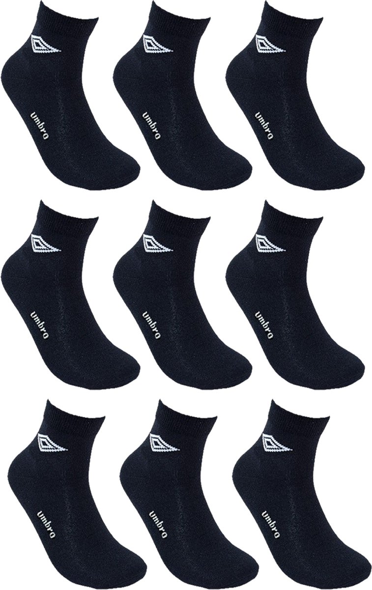 Umbro Premium sokken – sokken – 9 paar – maat 40-46 – zwart – sokken heren – unisex - Cadeau