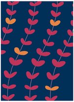 HappyBook - Notebook - Journal - Notitieboek - A4 - Bloem - Hartjes - Fleurig - Blauw - Roze - Patroon - Werk - Studie - School - Dagboek - Diary - Softcover - Elastiek - Cadeau -