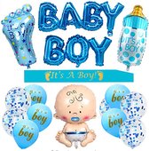 Booming Baby - Babyshower Feest pakket - Gender reveal - Geboorte jongen