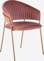 Lucy’s Living Luxe Eetkamerstoel SILLA Roze – ø 58x60x83 cm – hotel chique - binnen – meubilair – meubels – stoelen – wonen – interieur
