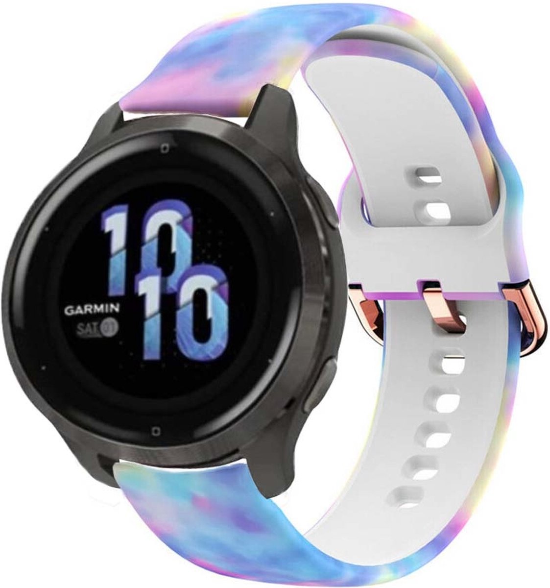 kwmobile horlogebandje compatibel met Garmin Venu 3S / Venu 2S / vivoactive 4S / Forerunner 265S 255S polsband - Bandje voor activity tracker - Met magneetsluiting - In zwart