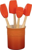 Le Creuset Set silicone avec 4 spatules Premium en pot Spatule Orange-rouge