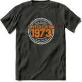 1973 Limited Edition Ring T-Shirt | Zilver - Goud | Grappig Verjaardag en Feest Cadeau Shirt | Dames - Heren - Unisex | Tshirt Kleding Kado | - Donker Grijs - XXL