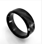 RVS – Ring – Ovaal Amazoniet 18 mm - edelsteen - Goudkleurig 18K PVD plating – Verstelbare – ontwerp – Makkelijke voor mensen met moeilijke en artrose vingers