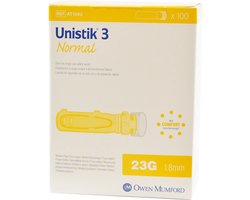 Unistik 3 veiligheidslancet Normal 100 stuks (bloedglucose meten)