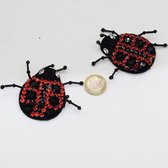 Set van 5 Lady Bug-patches met Strass Hotfix 6*4cm